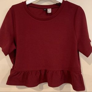 H&M Burgundy crop top